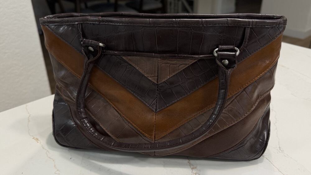 Multicolor Vintage Brown genuine leather bag from Relic.Vintage, 90s rare find